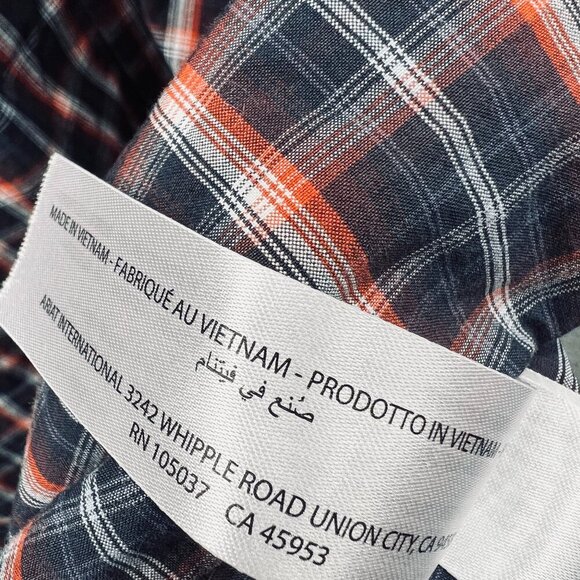 Ariat Pro Series Mens Western‎ Shirt Extra Large Black Red Plaid Button Front - Picture 7 of 12